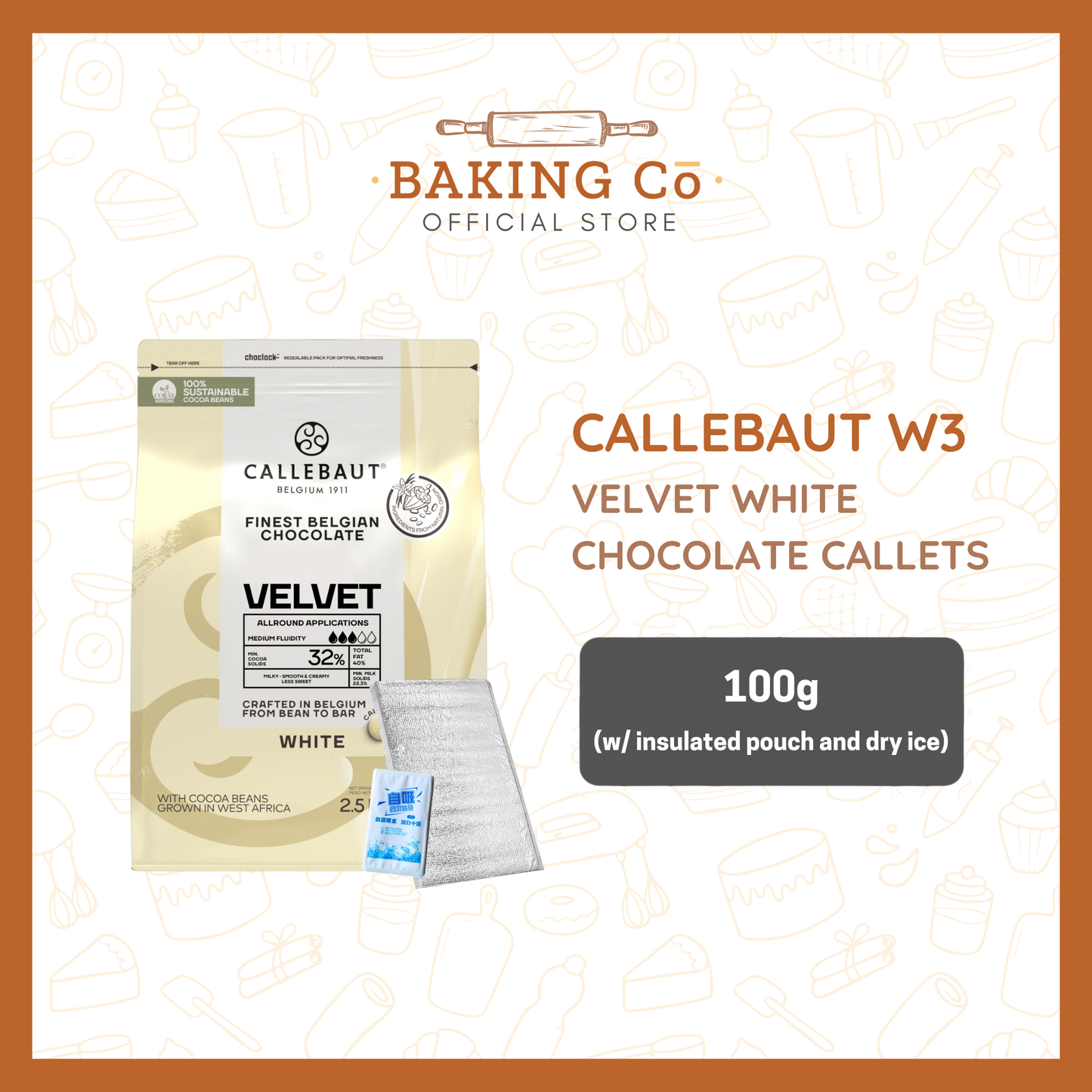 Callebaut W3 Velvet White Chocolate Callets