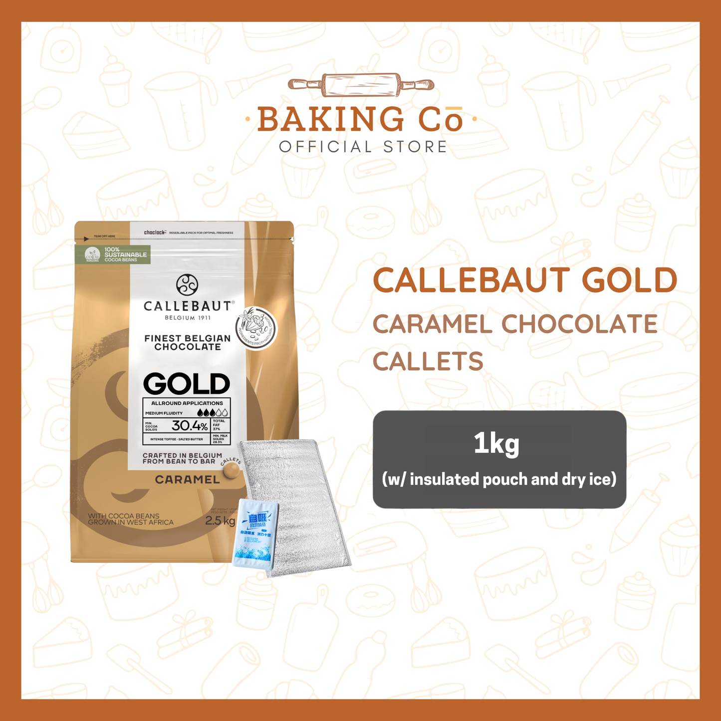 Callebaut Gold Caramel Chocolate Callets