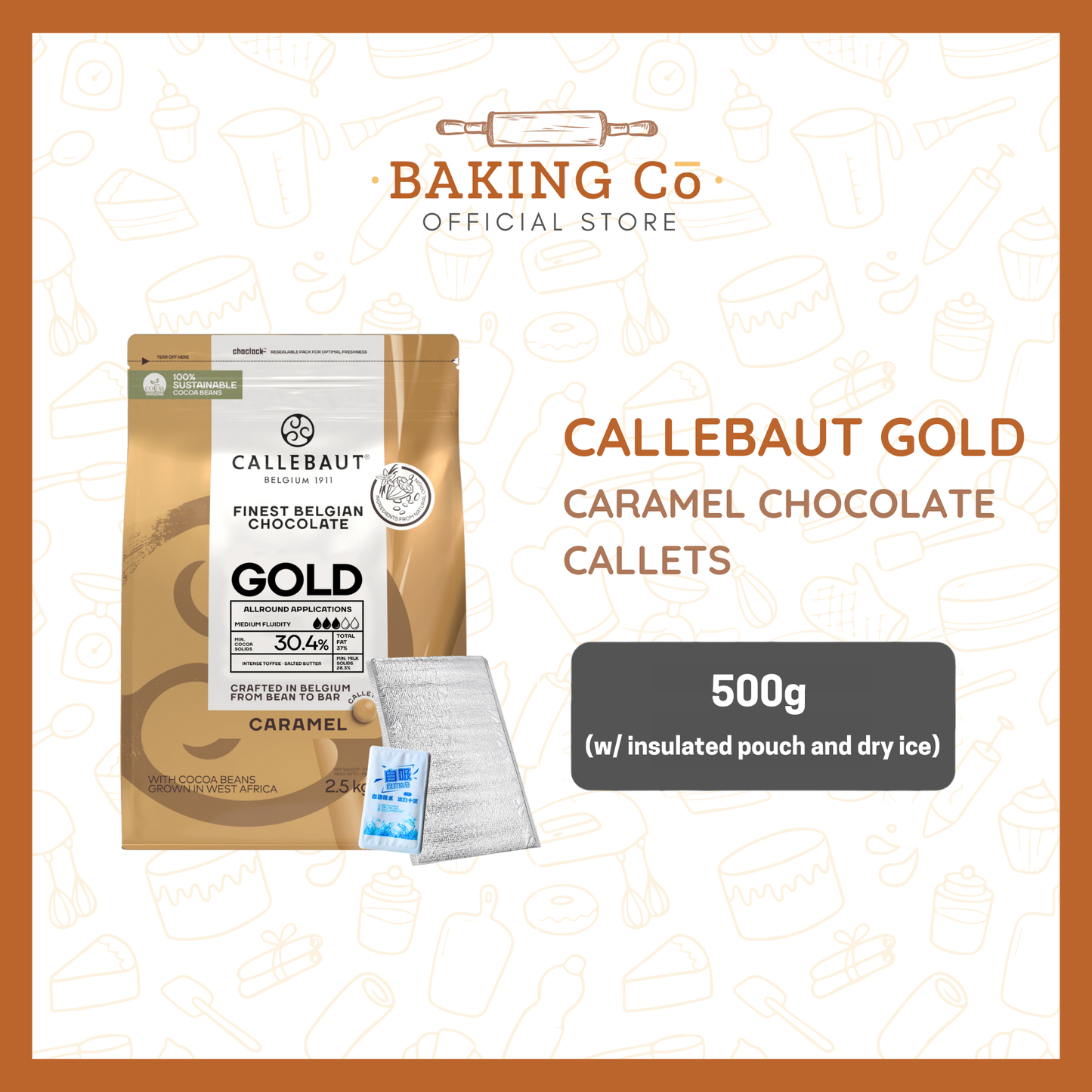 Callebaut Gold Caramel Chocolate Callets