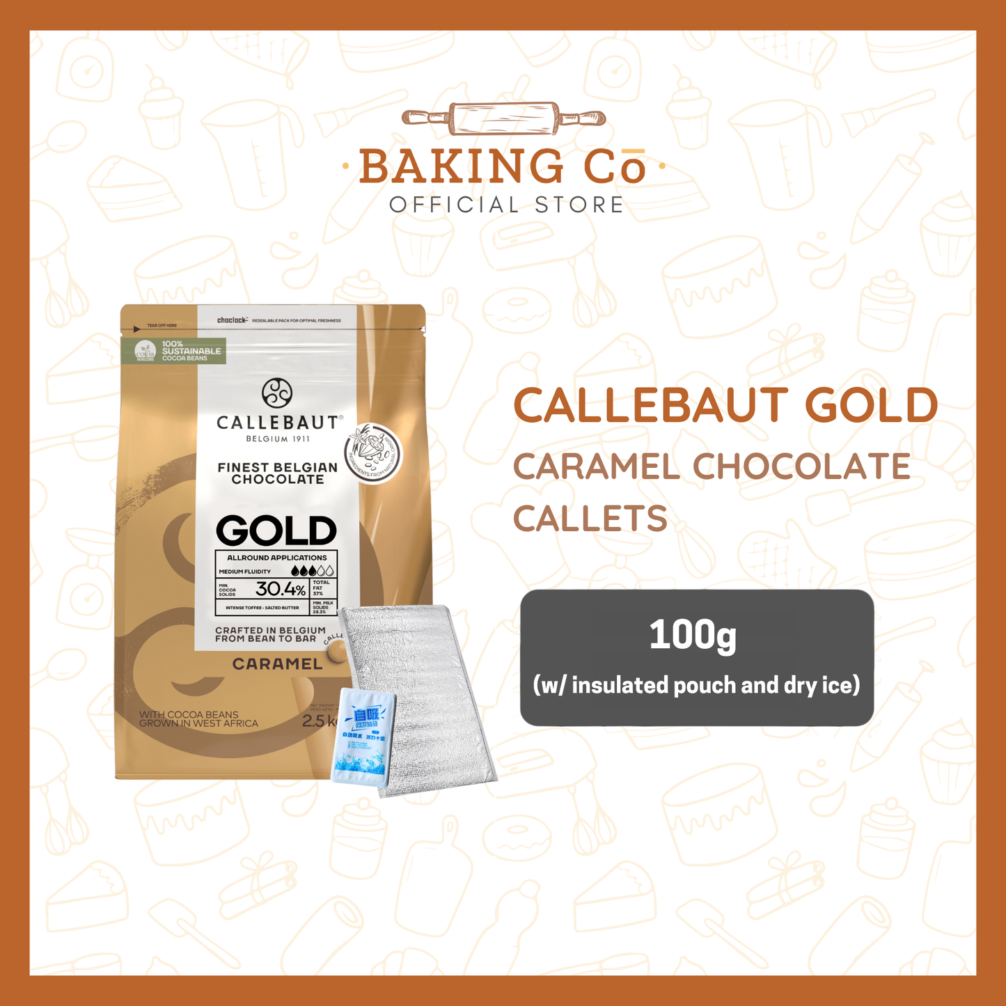 Callebaut Gold Caramel Chocolate Callets