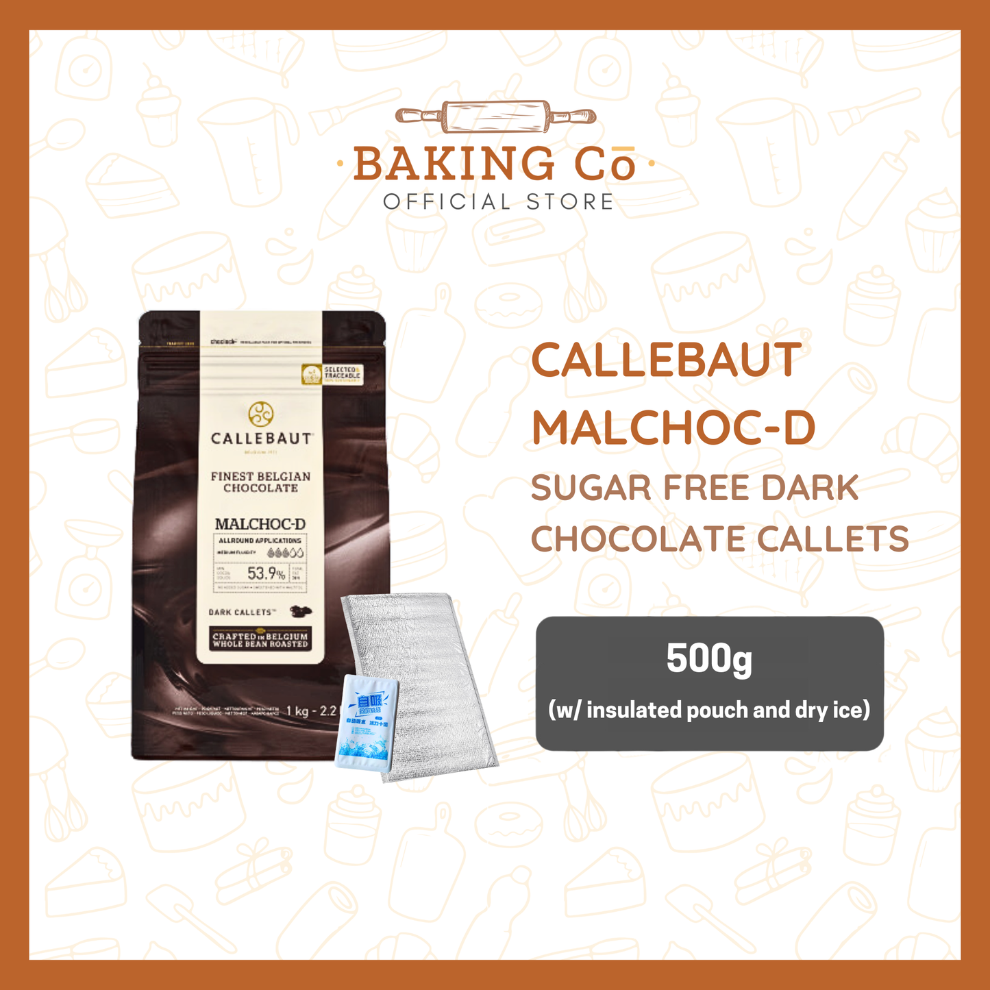 Callebaut Malchoc-D Sugar Free Dark Chocolate Callets