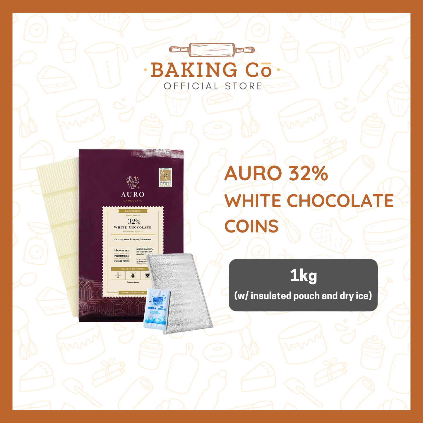 Auro Chocolate 32% White Chocolate Block