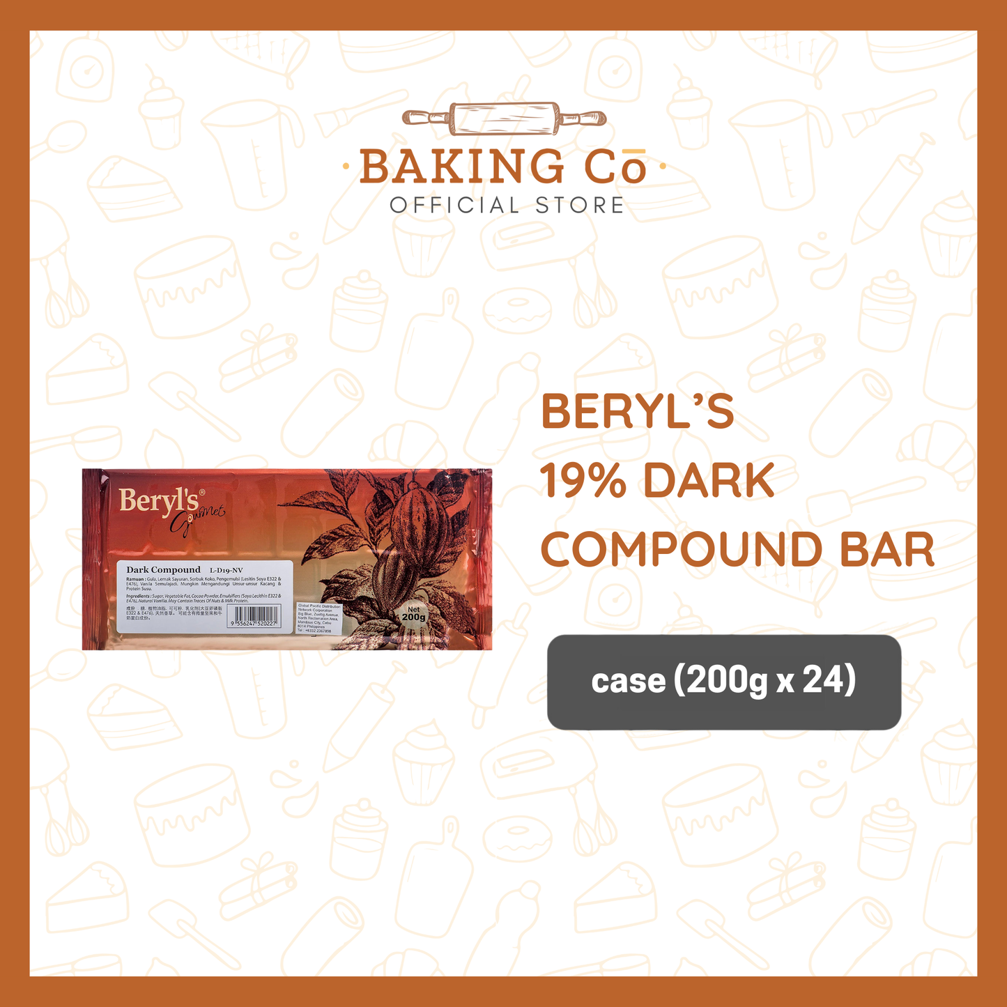 Beryl's 19% Dark Chocolate Compound Bar