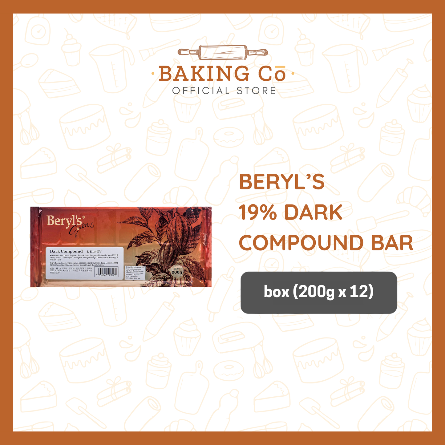 Beryl's 19% Dark Chocolate Compound Bar