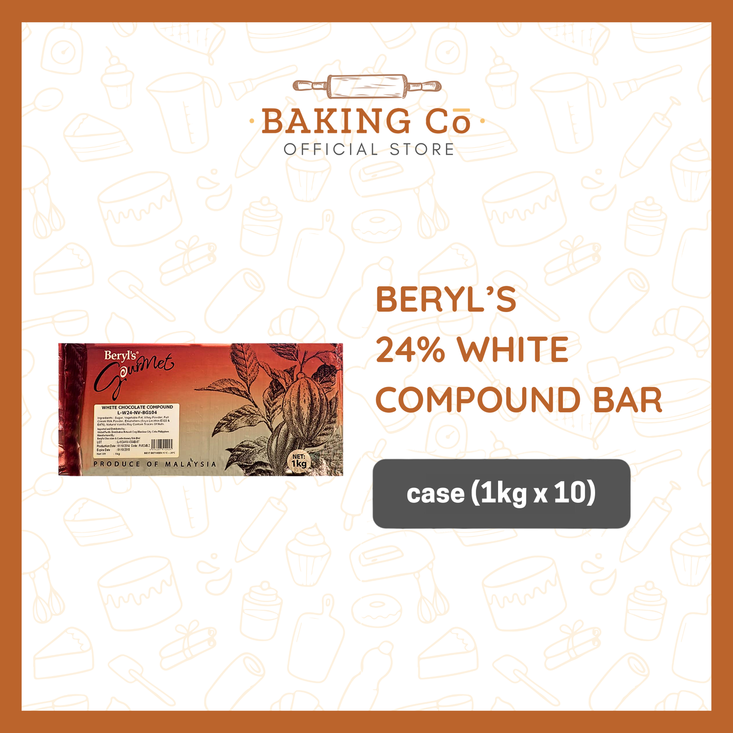 Beryl's 24% White Chocolate Compound Bar