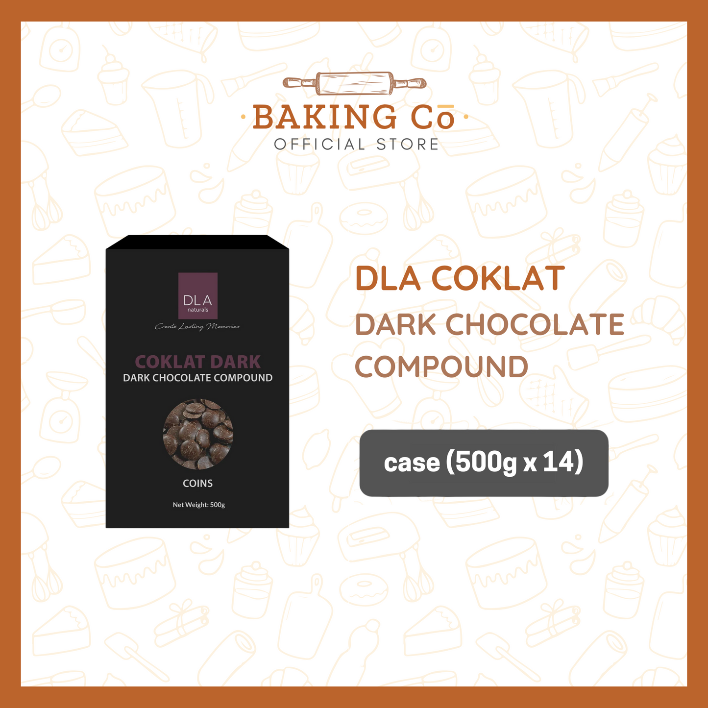 DLA Dark Coklat Chocolate Compound Coins