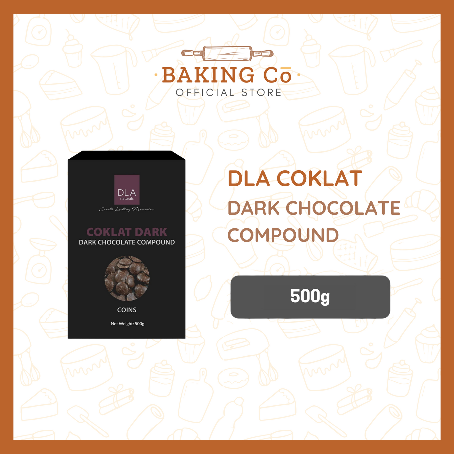 DLA Dark Coklat Chocolate Compound Coins