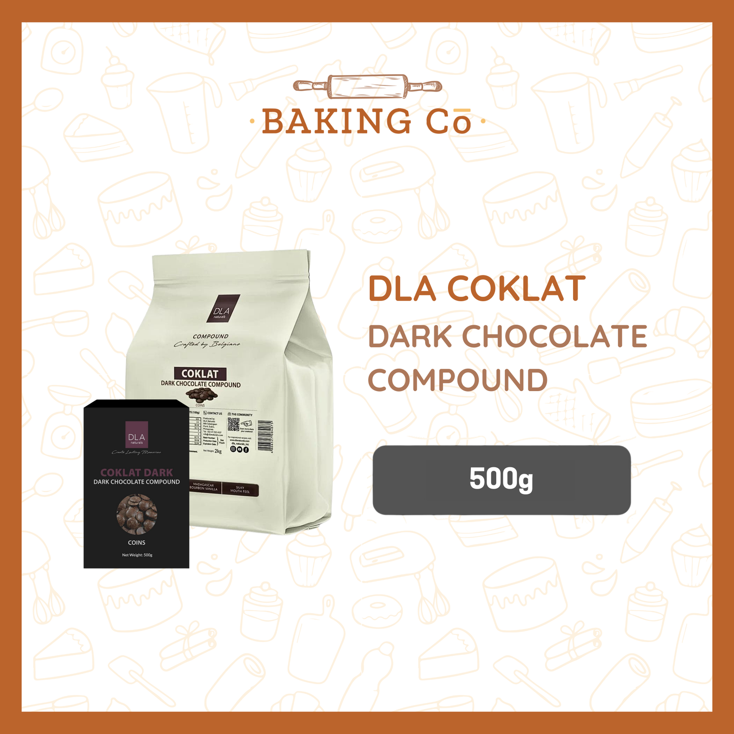 DLA Dark Coklat Chocolate Compound Coins