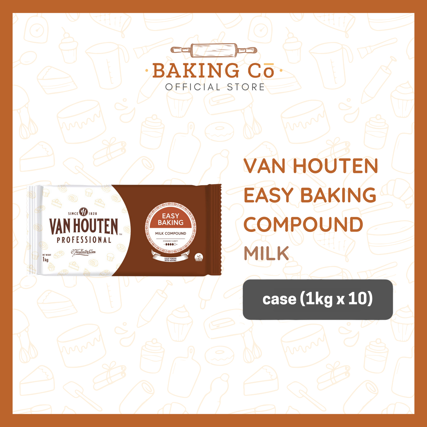 Van Houten Easy Baking Milk Compound Bar