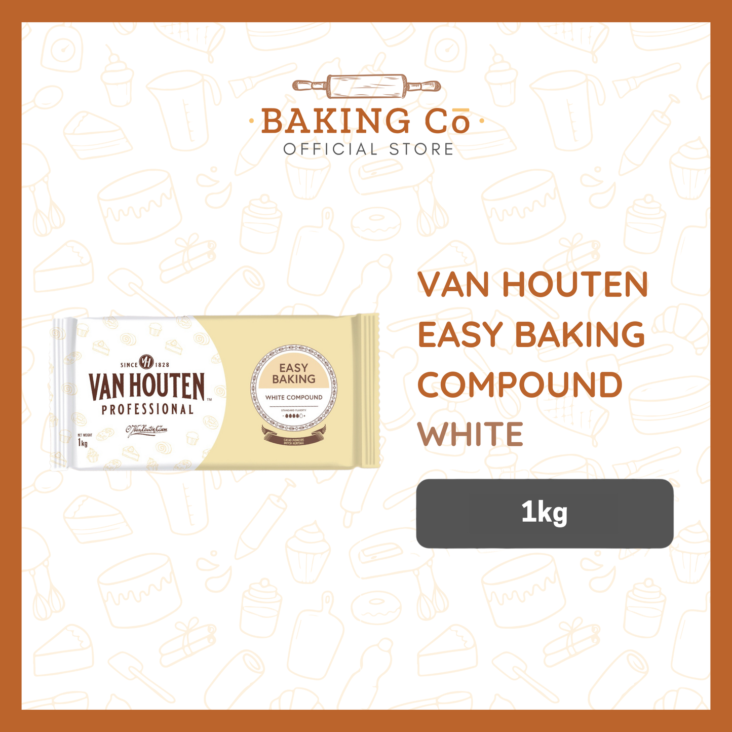 Van Houten Easy Baking White Compound Bar