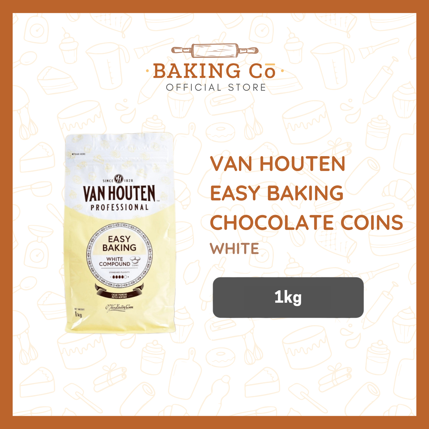 Van Houten Easy Baking White Chocolate Coins