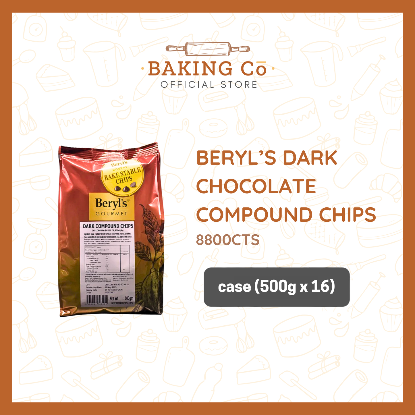 Beryl's Dark Chocolate Chips 8800cts