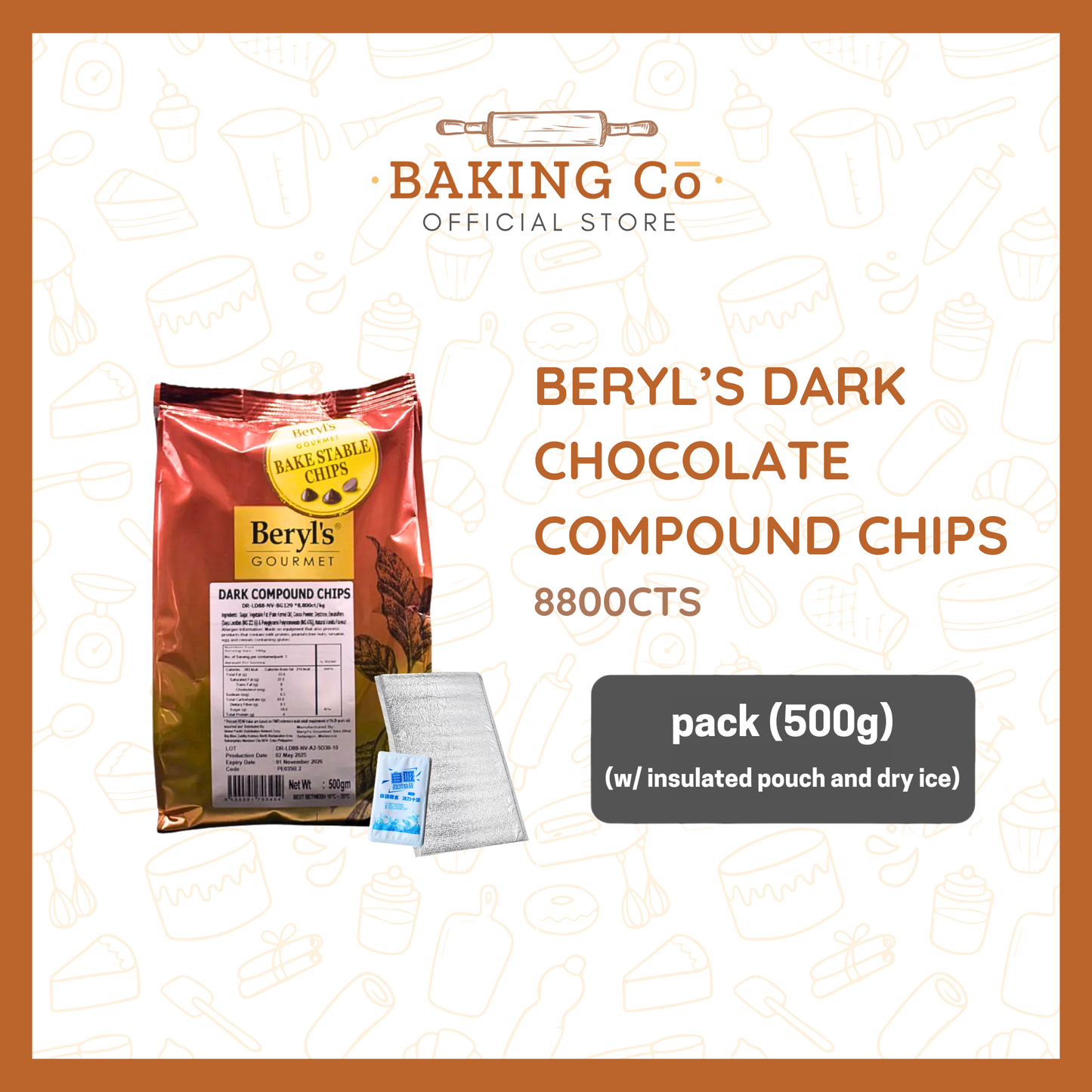 Beryl's Dark Chocolate Chips 8800cts