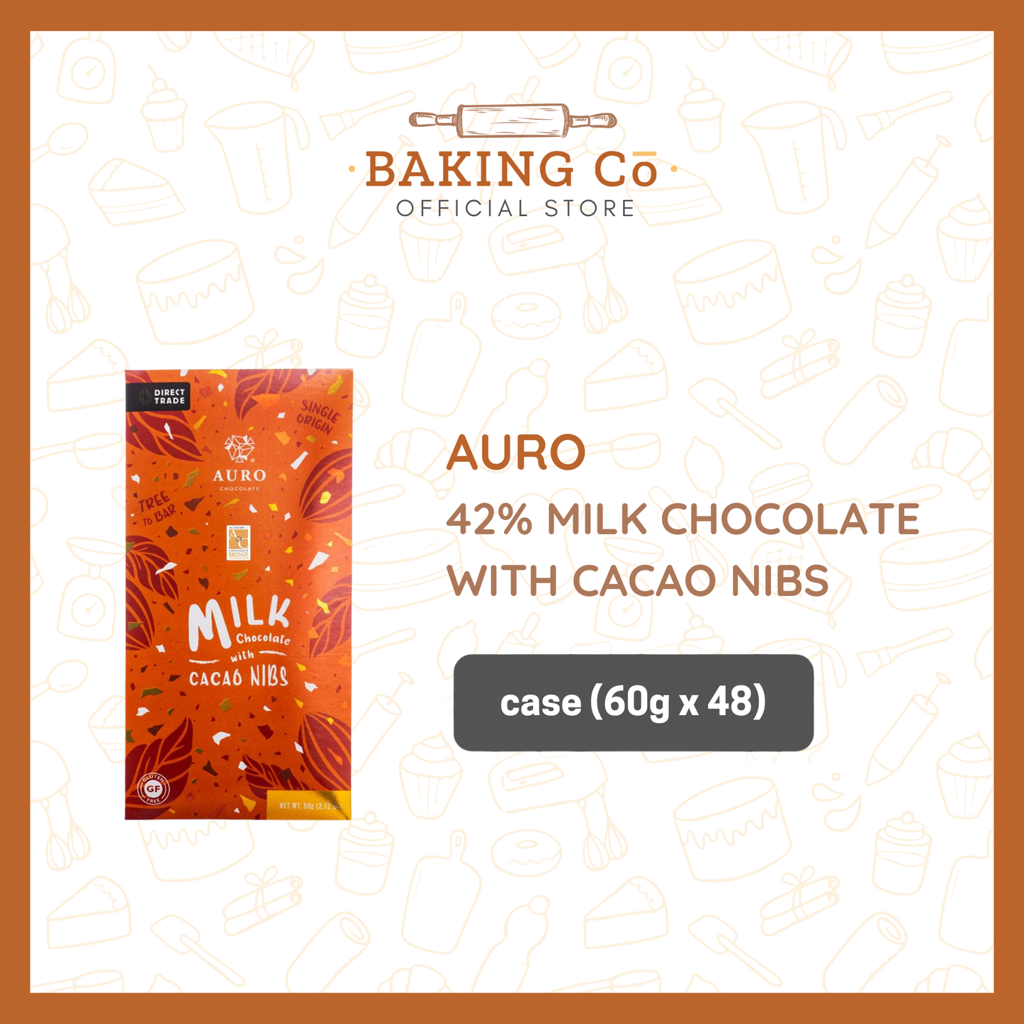 Auro 42% Milk Chocolate w/ Cacao Nibs