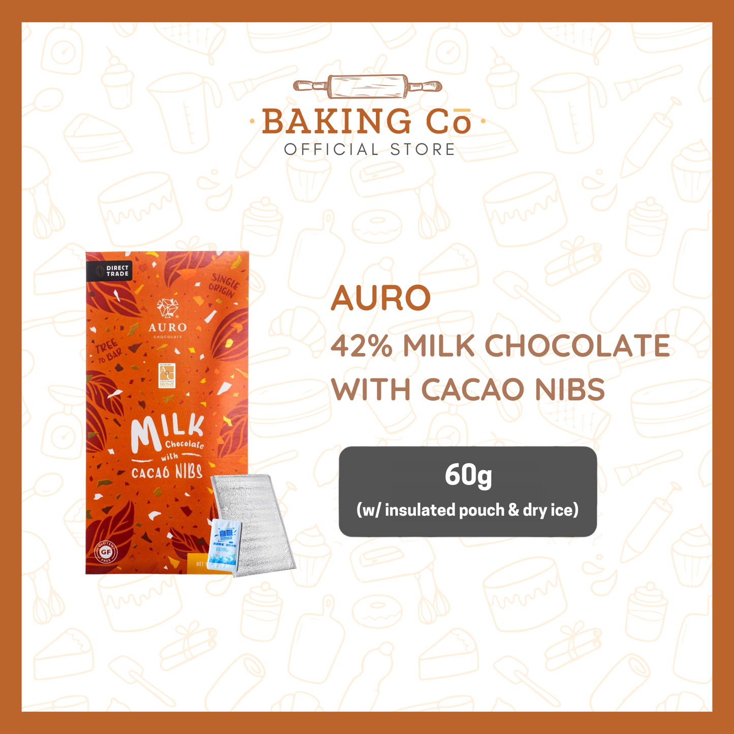 Auro 42% Milk Chocolate w/ Cacao Nibs