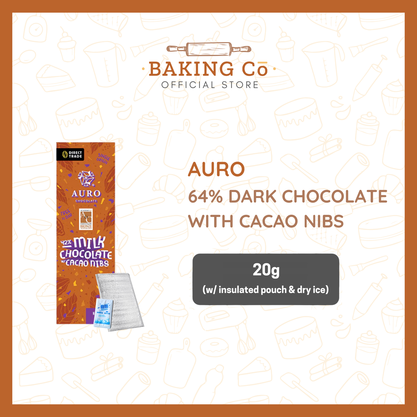 Auro 42% Milk Chocolate w/ Cacao Nibs