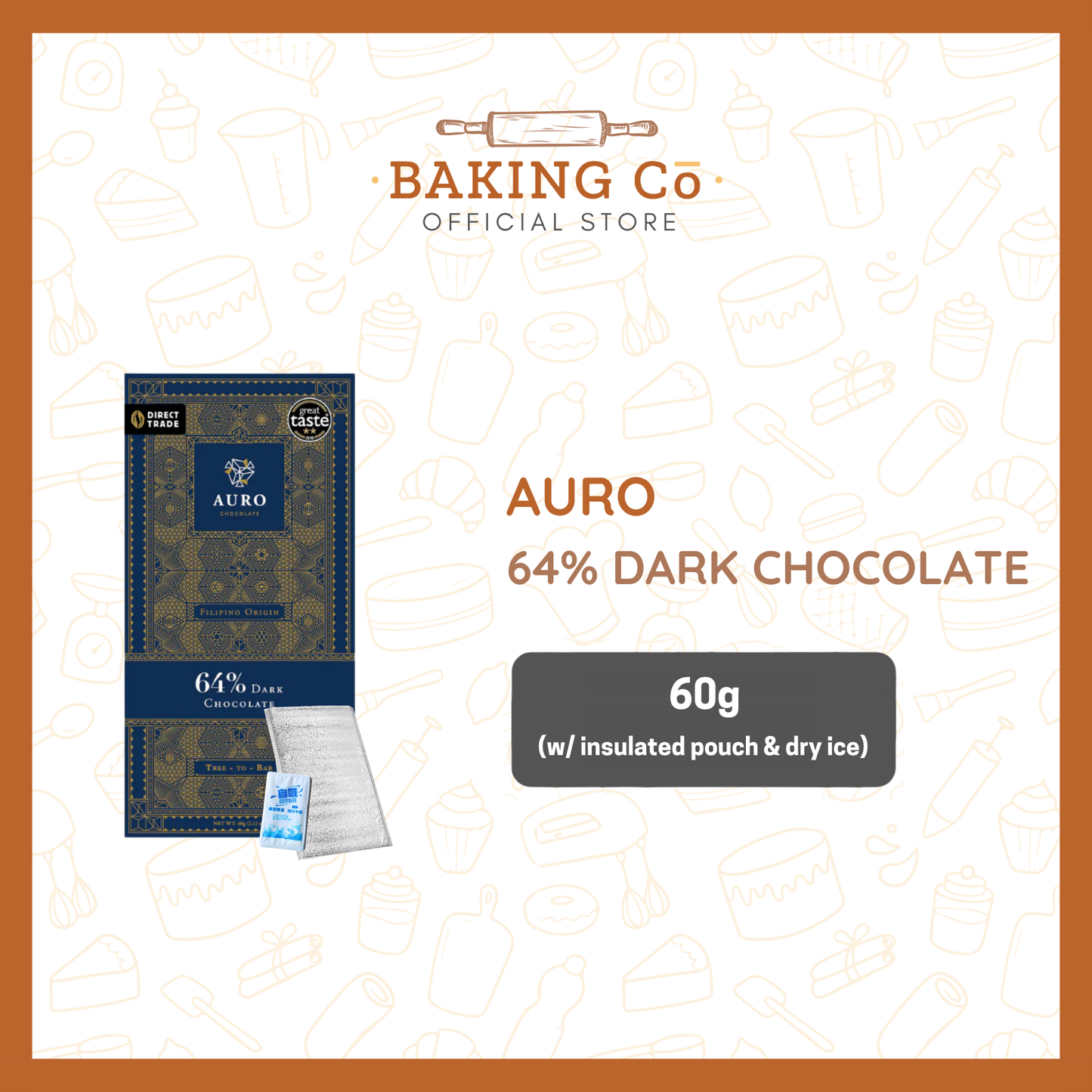 Auro 64% Dark Chocolate Bar