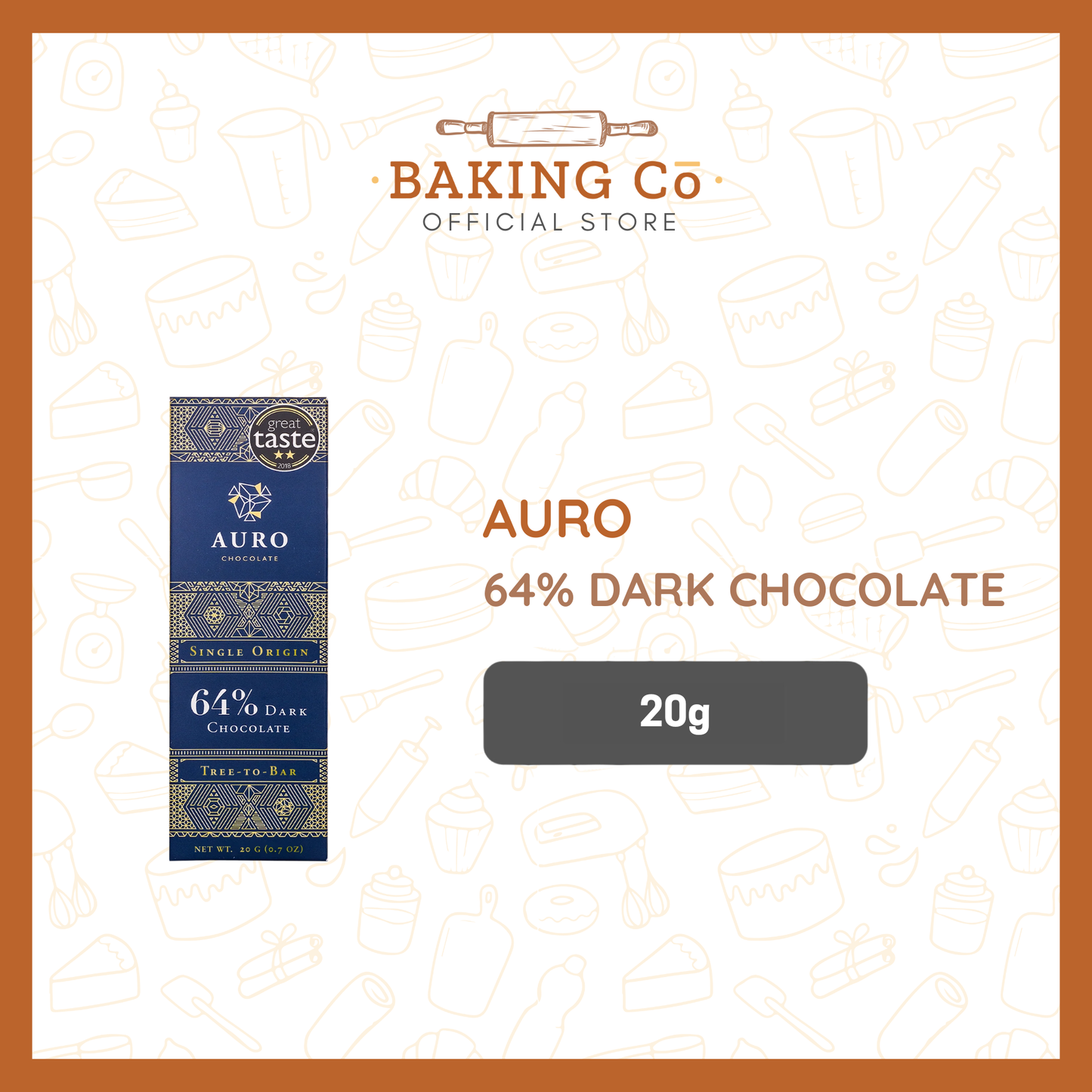 Auro 64% Dark Chocolate Bar
