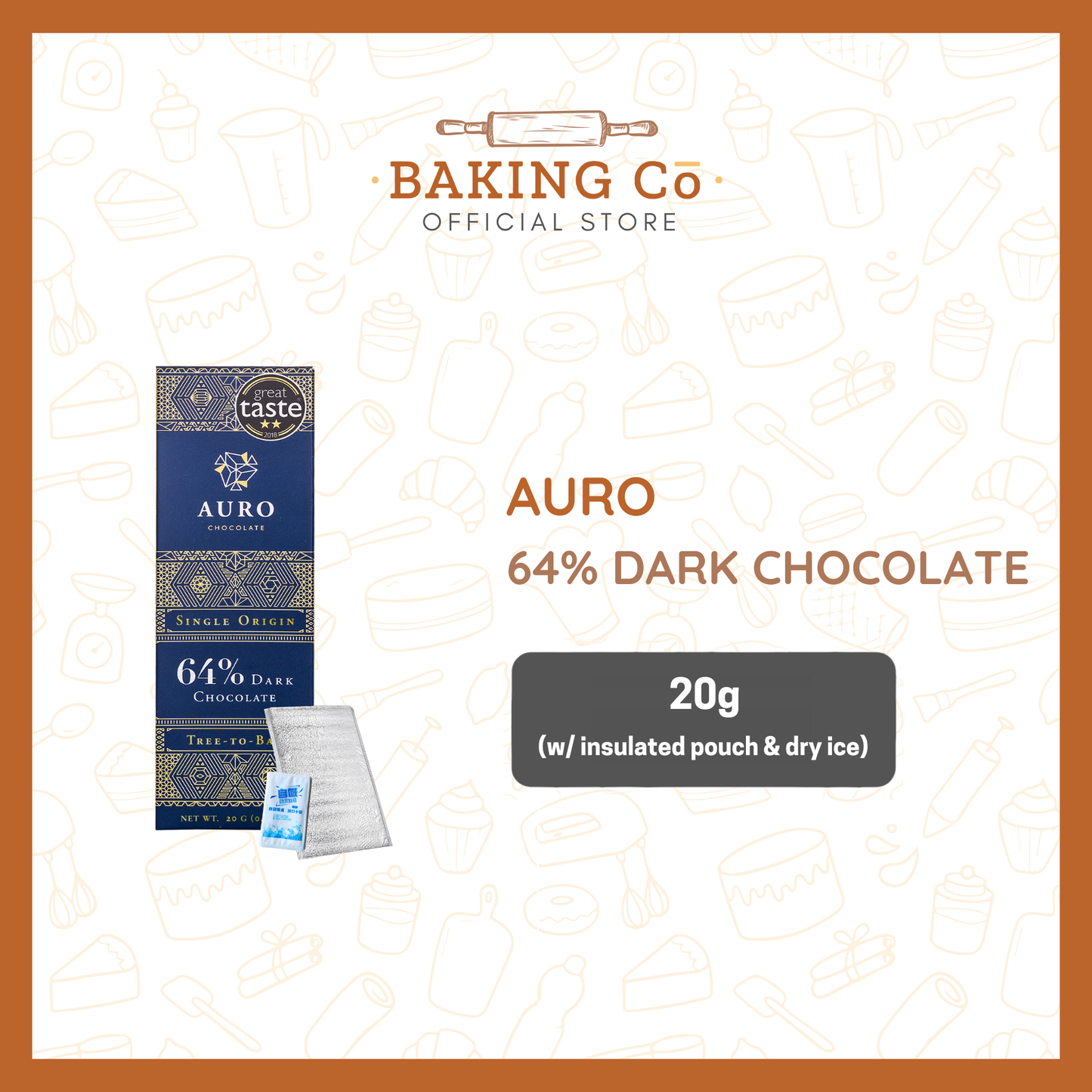 Auro 64% Dark Chocolate Bar