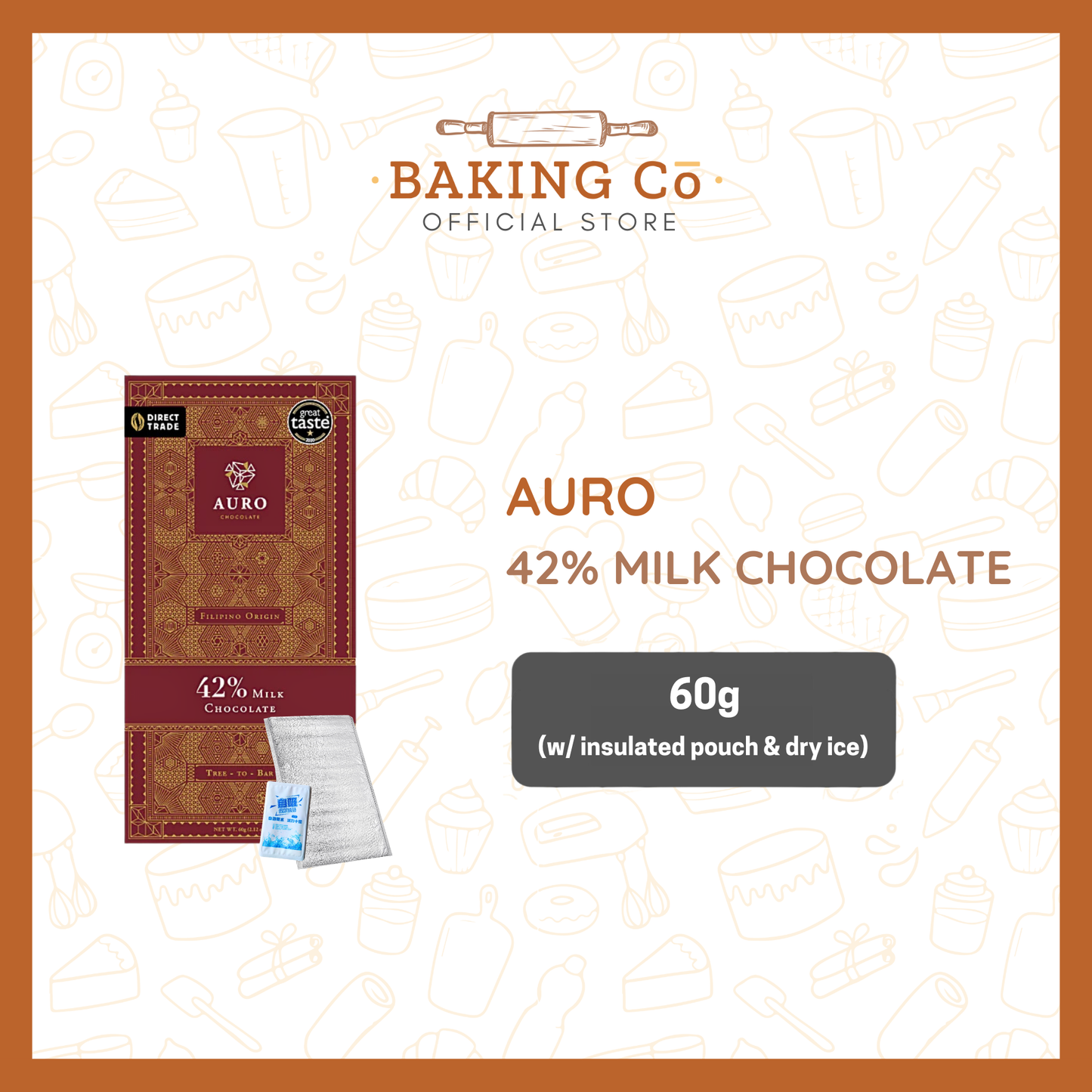 Auro 42% Milk Chocolate Bar