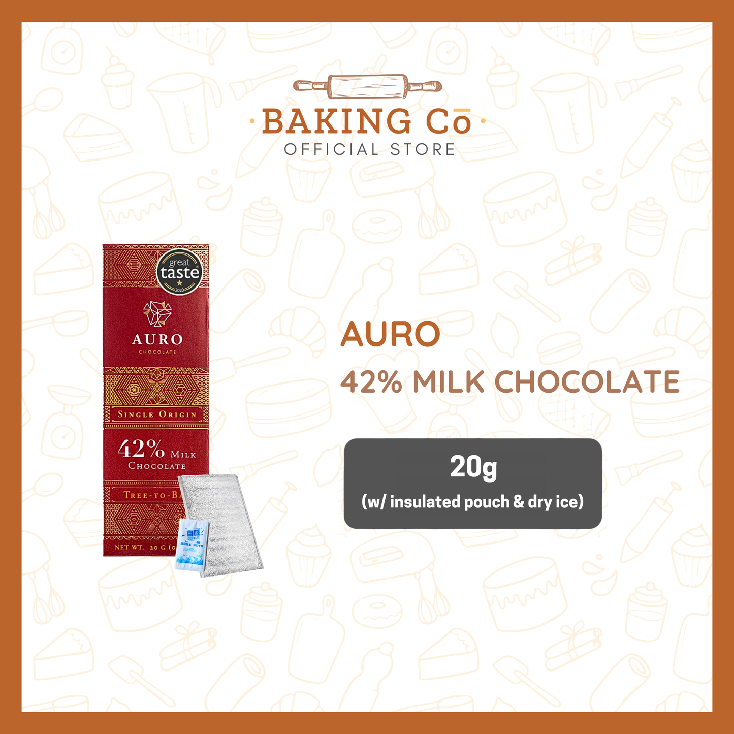 Auro 42% Milk Chocolate Bar