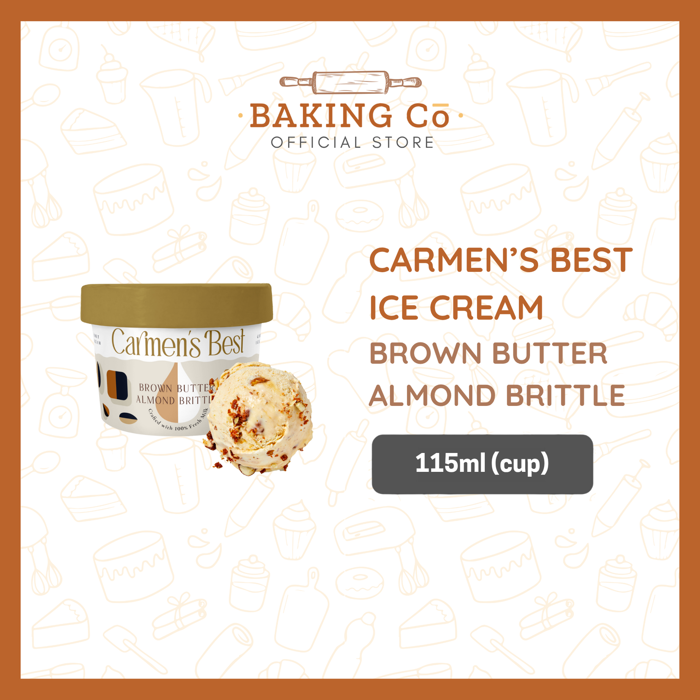 Carmen's Best Brown Butter Almond Brittle Ice Cream