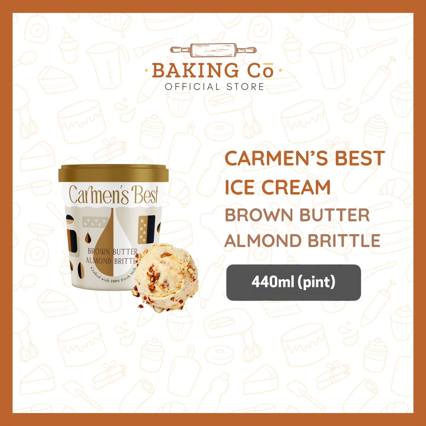 Carmen's Best Brown Butter Almond Brittle Ice Cream