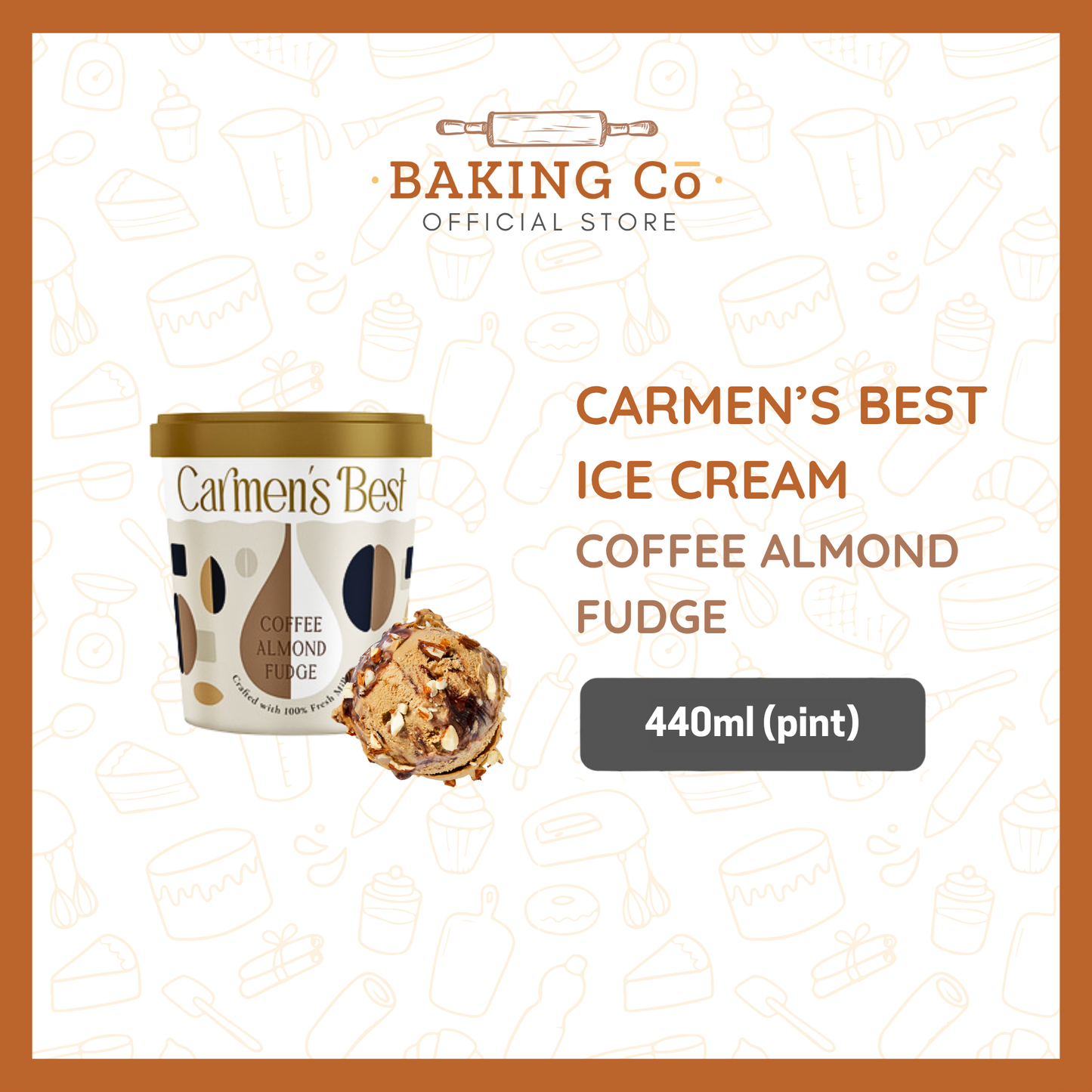 Carmen's Best Coffee Almond Fudge Ice Cream