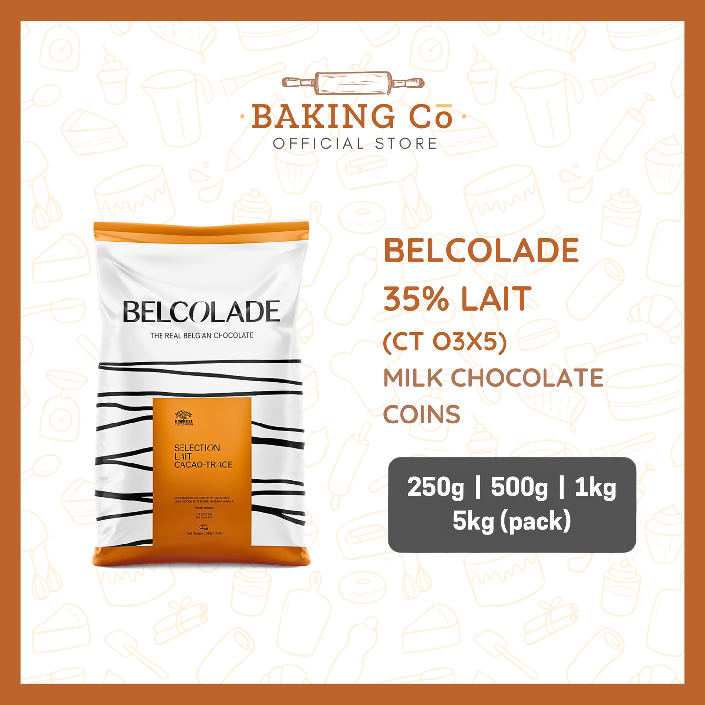 Belcolade 35% Milk Chocolate Coins