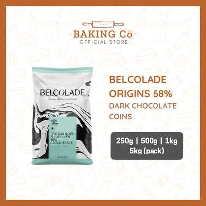 Belcolade 68% Origins Dark Chocolate Coins