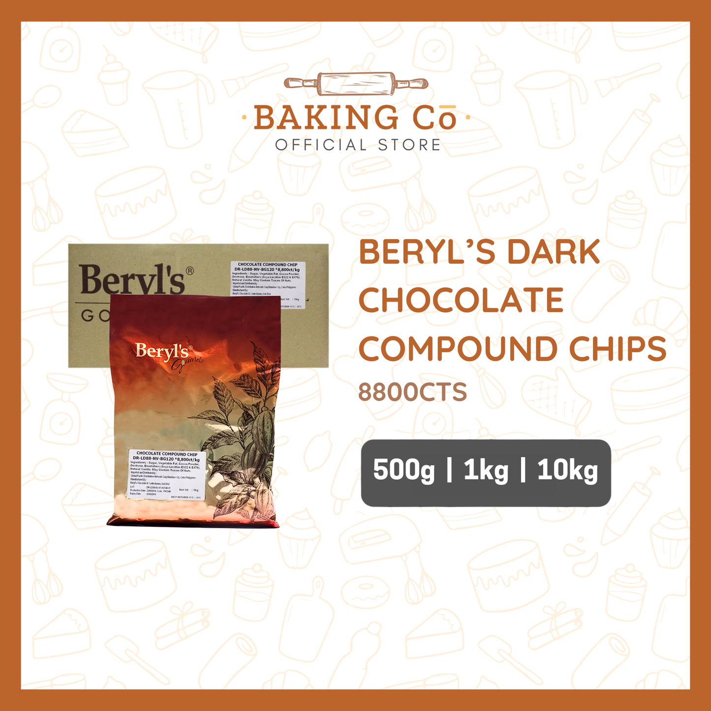 Beryl's Dark Chocolate Chips 8800cts