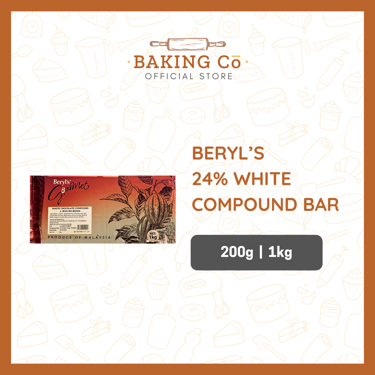 Beryl's 24% White Chocolate Compound Bar