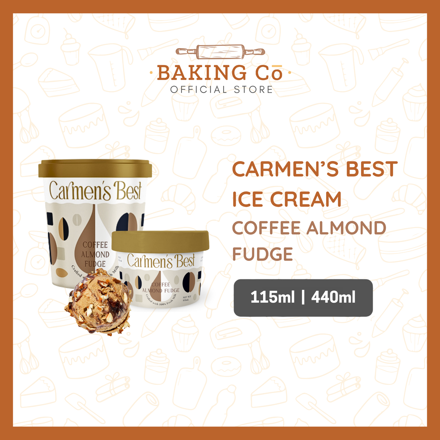 Carmen's Best Coffee Almond Fudge Ice Cream