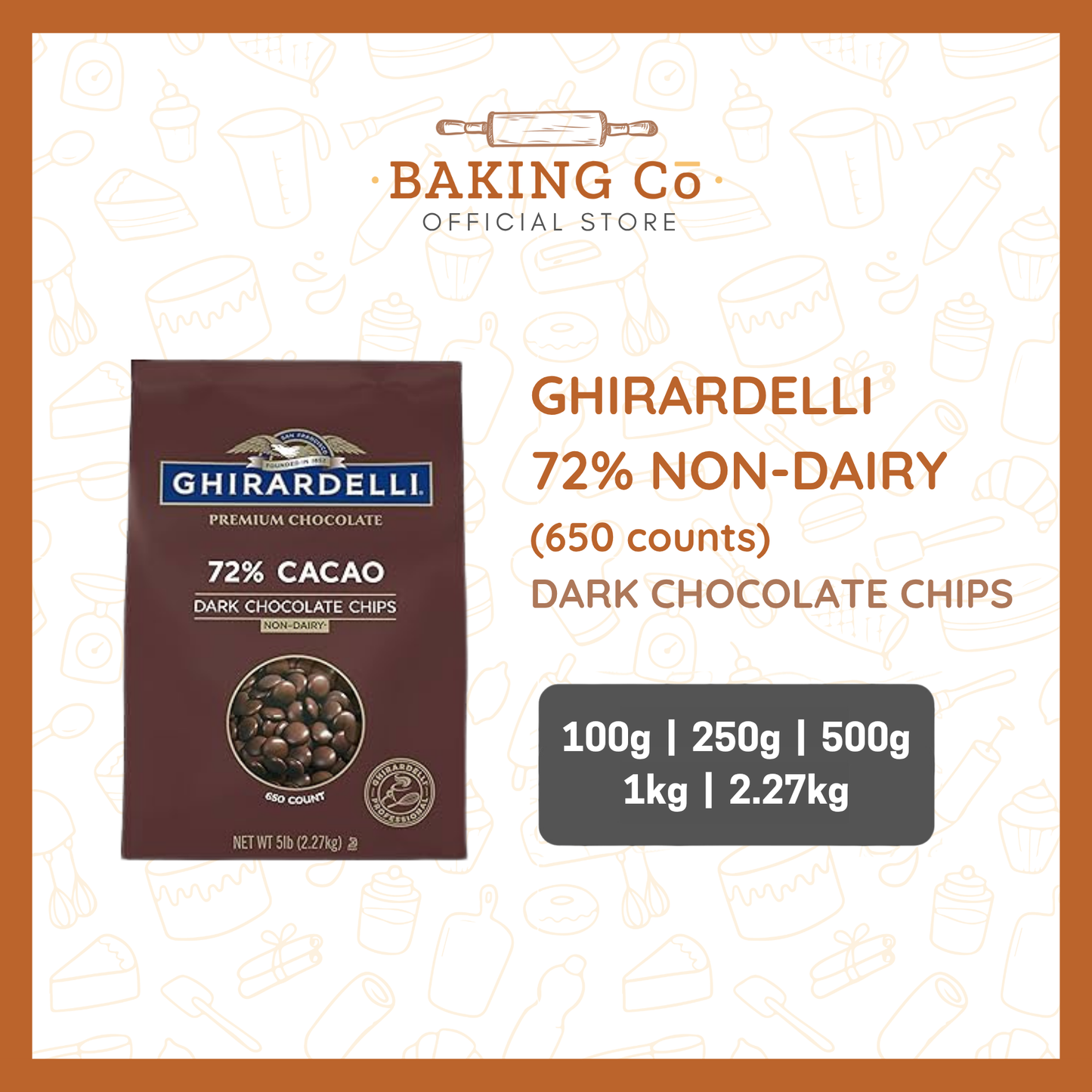 Ghirardelli 72% Non-Dairy Dark Chocolate Chips