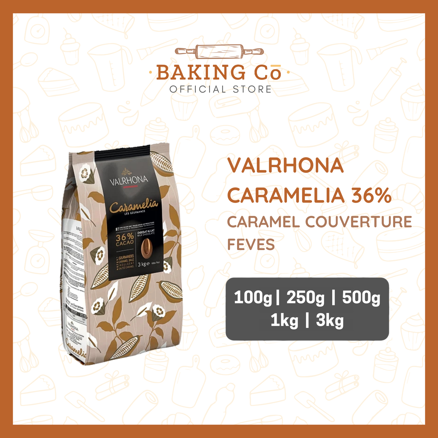 Valrhona Caramelia 36% Caramel Chocolate Feves