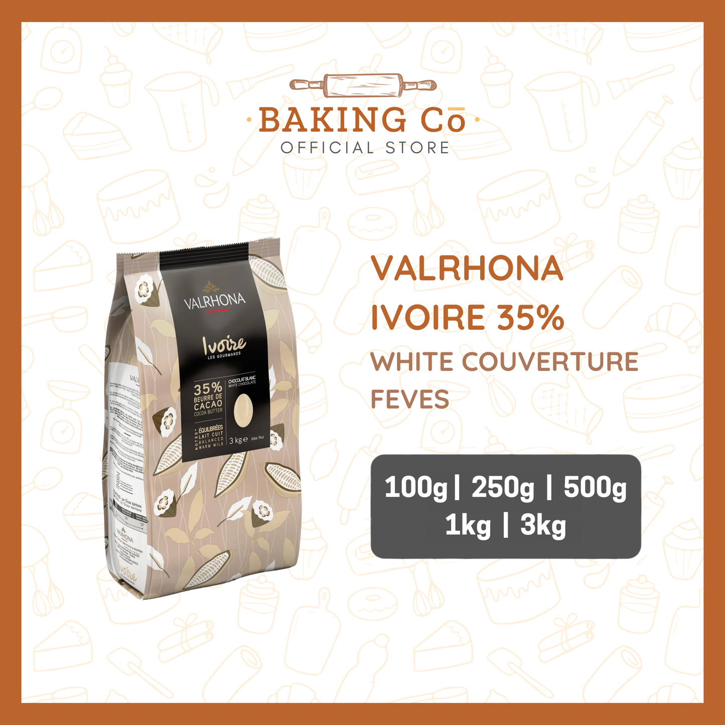 Valrhona Ivoire 35% White Chocolate Feves