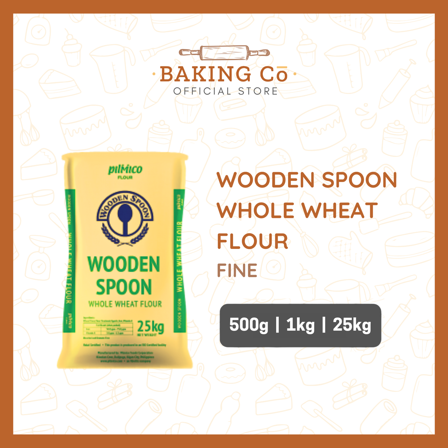 Wooden Spoon Whole Wheat Flour (Fine) 25kg